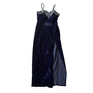 Vintage Deep Purple Velvet Long Dress Size 11/12 Whimsigoth Farygoth Prom Hoco